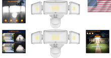 Load image into Gallery viewer, Adjustable 3-Head Motion Sensor Outdoor Lights - Bright 38W Security Floodlight