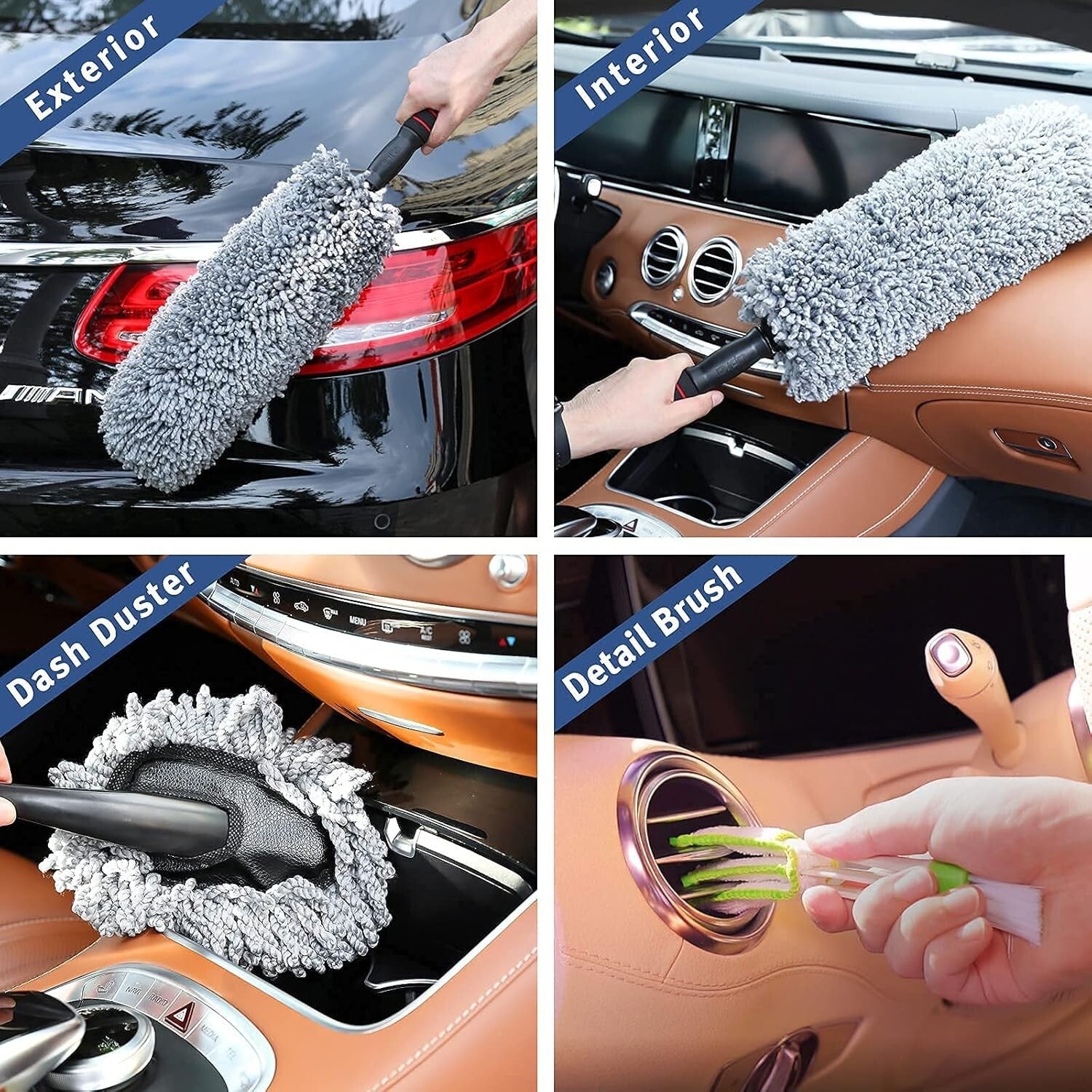 All-in-One Car Cleaning Duster Set with Extendable Handle - Ideal for SUVs & RVs