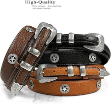 Load image into Gallery viewer, Stylish Adjustable Western Ranger Belt 1-3/8" to 3/4" with Antique Buckle