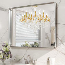Load image into Gallery viewer, Modern 40"x30" Brushed Nickel Bathroom Mirror - Easy Install &amp; Secure Mounting