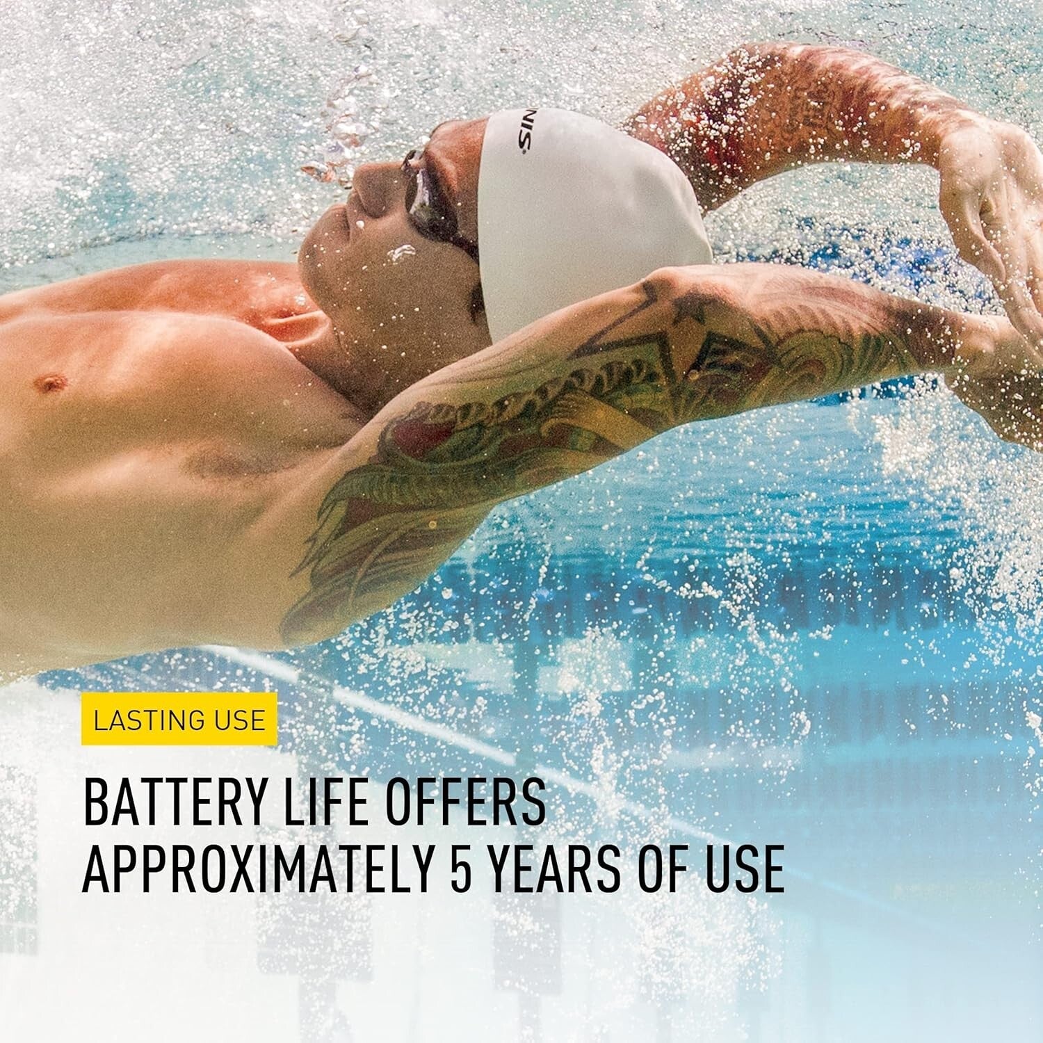 Precision Swimming Stopwatch - Waterproof, 3x300 Memory & Stroke Rate Mode