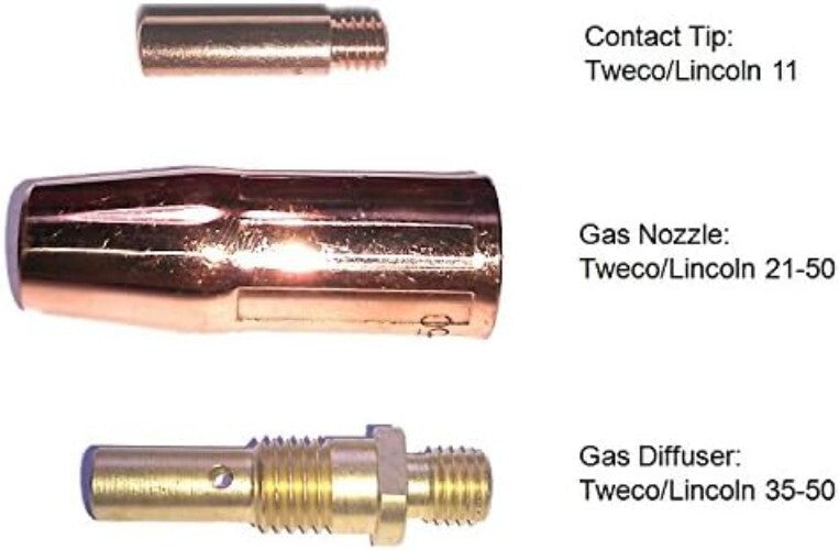100A Air Cooled MIG Gun Torch with Spade Terminals - Lincoln K530-5 Compatible