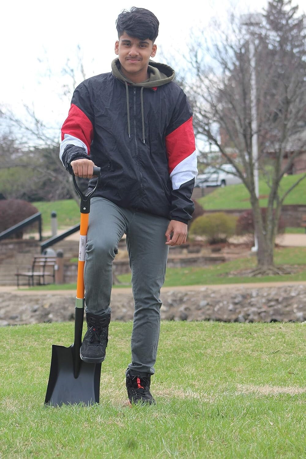 Heavy-Duty Transfer Shovel with 41" Ergonomic Handle - Ideal for Gardening & ...