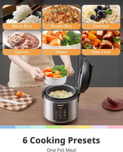Load image into Gallery viewer, Programmable Stainless Steel Rice Cooker - 2 QT with Non-Stick Pot, UL Certified