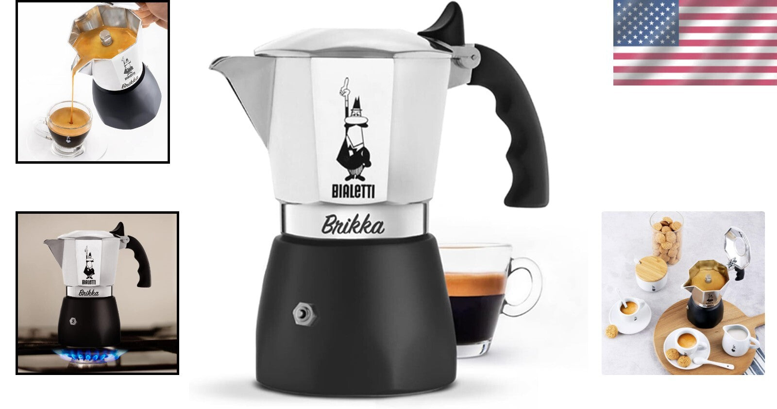 Authentic Espressos at Home: Brikka 4-Cup Aluminum Moka Pot for Perfect Brews