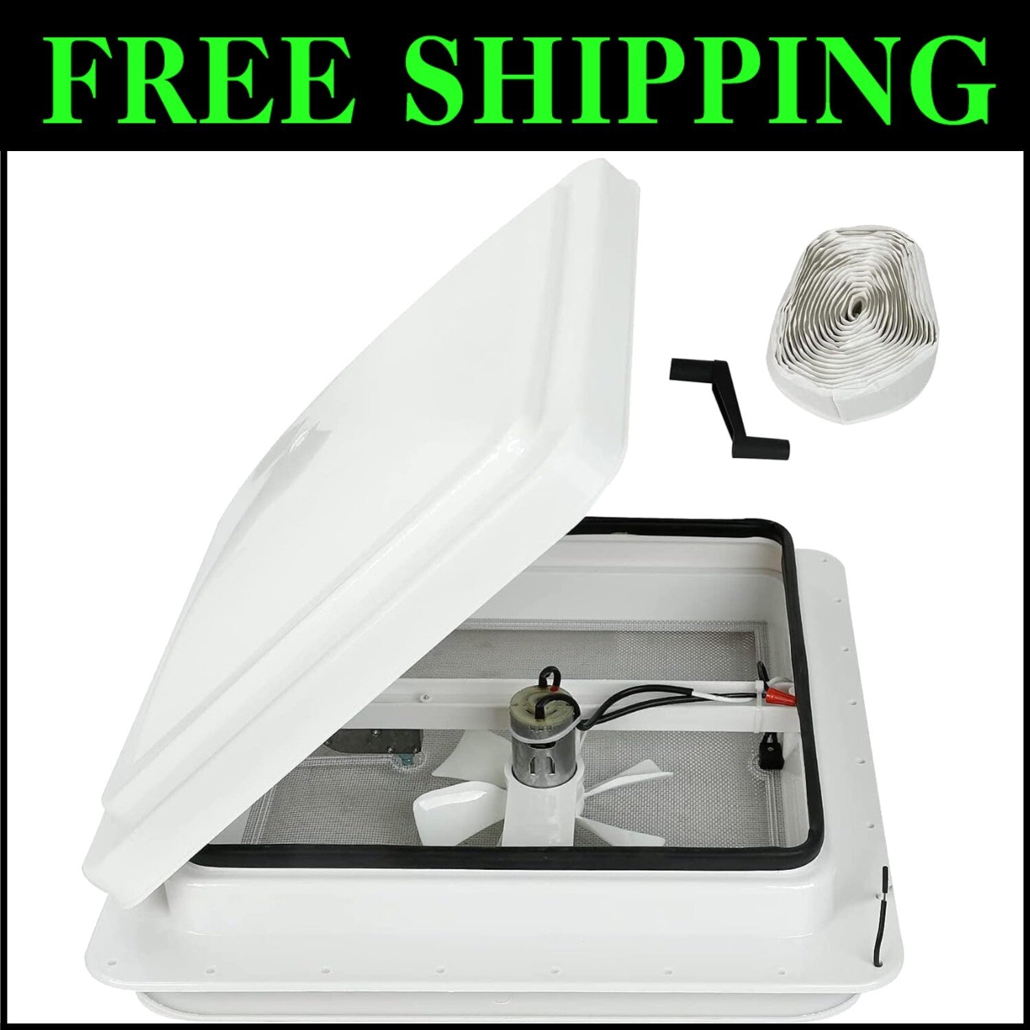 12V Electric RV Roof Vent with 6" Blades - Efficient Airflow & Easy Install