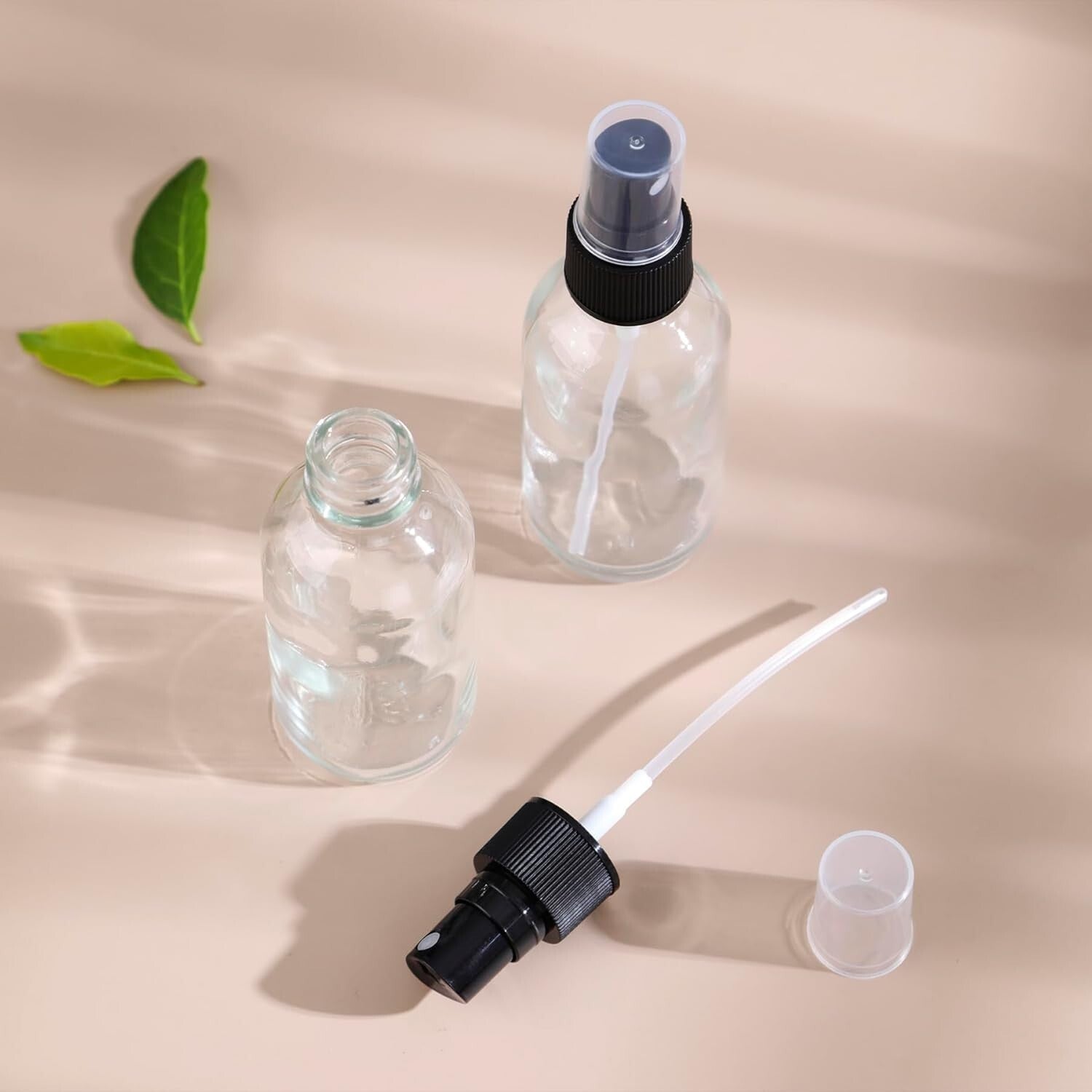 Durable 2 oz Clear Glass Mini Spray Bottles - Leakproof Design, 48 Pack