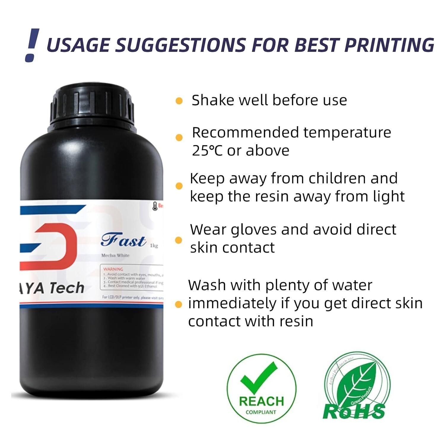 Fast Mecha ABS-Like 3D Printer Resin - Scratch Resistant & High Precision 1kg