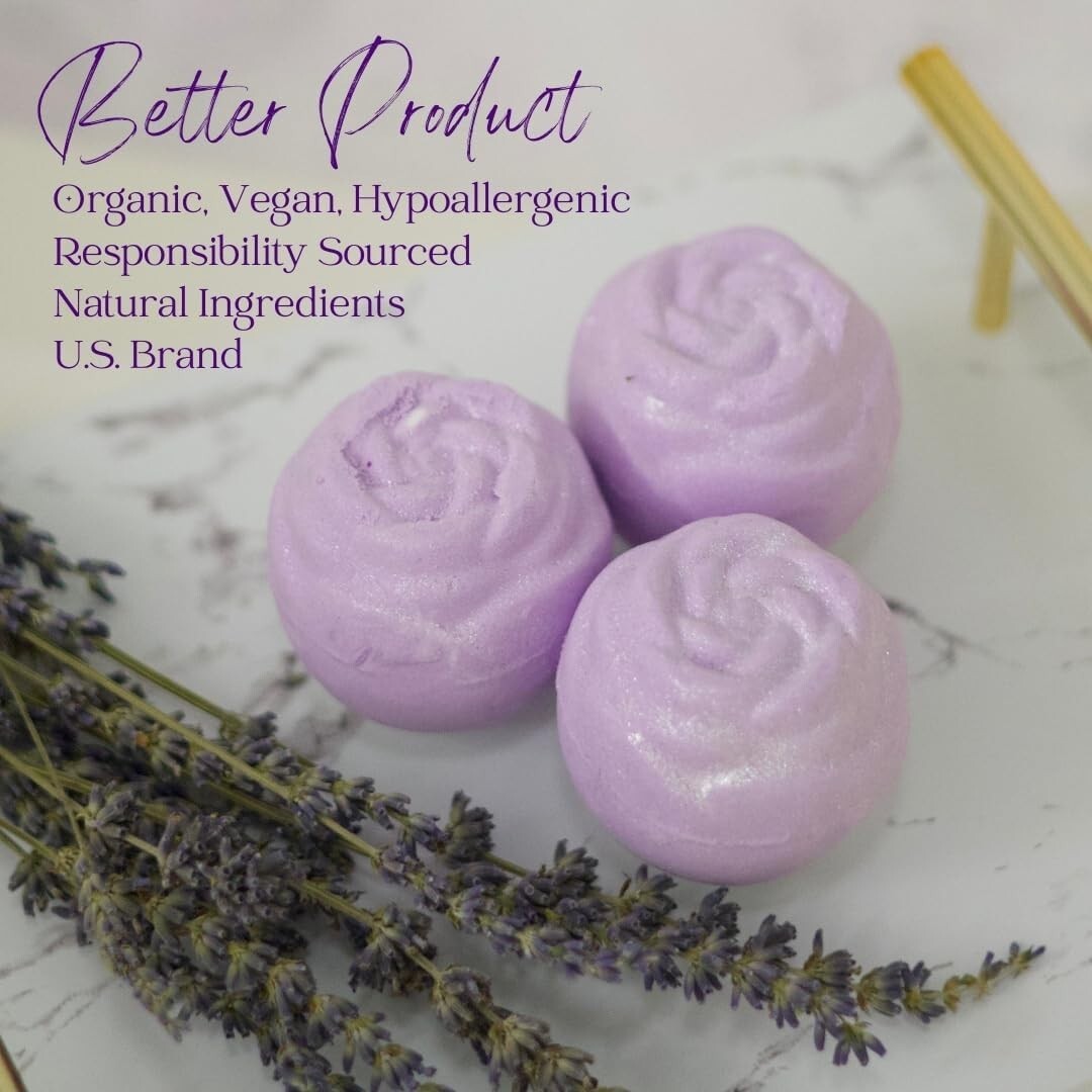 Aromatherapy Lavender Bath Bombs - 12 Large Organic Bath Balls for Relaxation