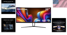 Load image into Gallery viewer, 35-Inch Curved Ultrawide Monitor - Stunning WQHD, 120Hz for Gamers &amp; Creatives