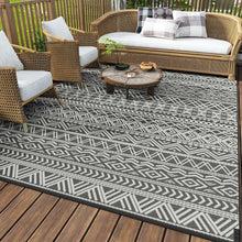 Load image into Gallery viewer, Stylish Grey Water-Resistant Outdoor Area Rug - Ideal for Patios and Balconies