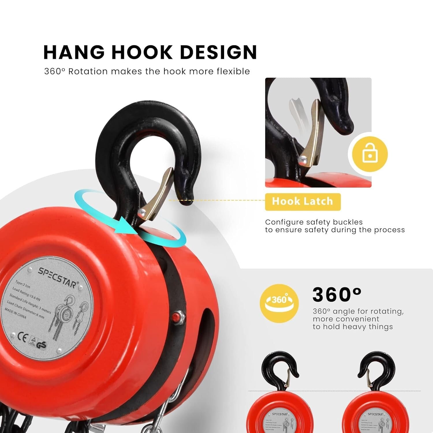 Versatile 1 Ton Manual Chain Hoist for Factories and Workshops - Safe & Sturdy