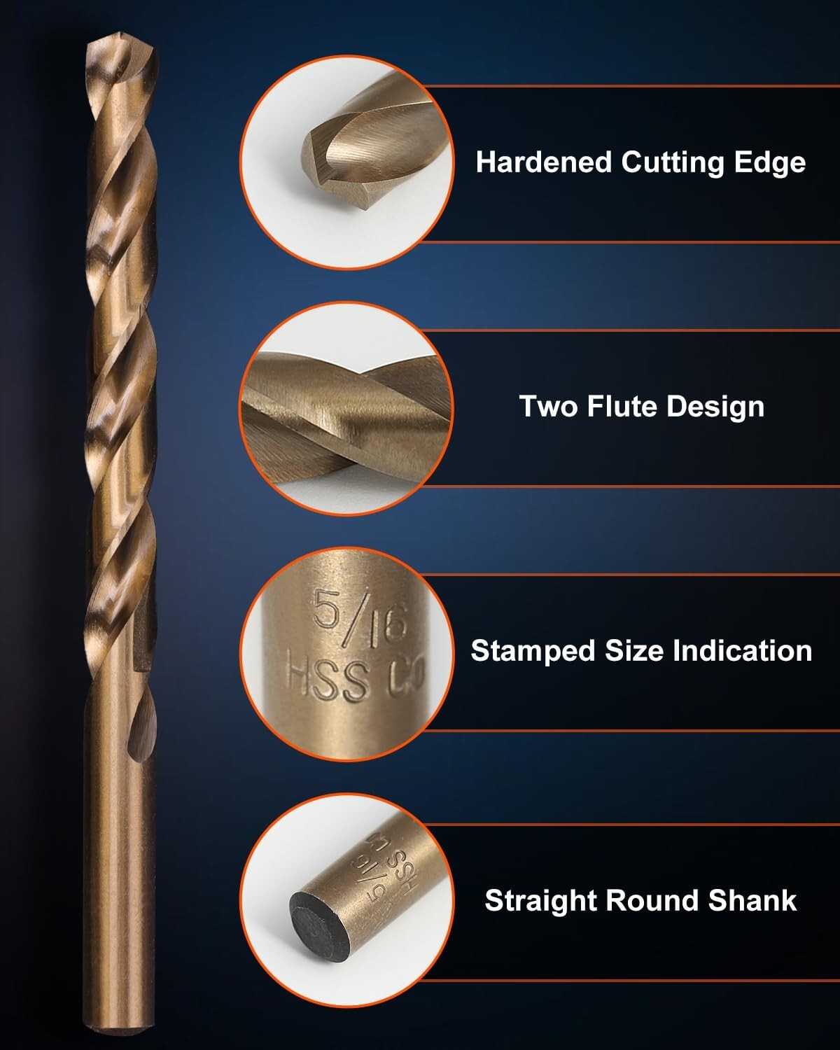 135° Split Point Cobalt Drill Bit Set - 115 Pcs, Ideal for Hardened Materials