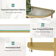 Load image into Gallery viewer, Compact Modern Gold Bar Table with 12-Bottle Wine Rack and Glass Holders