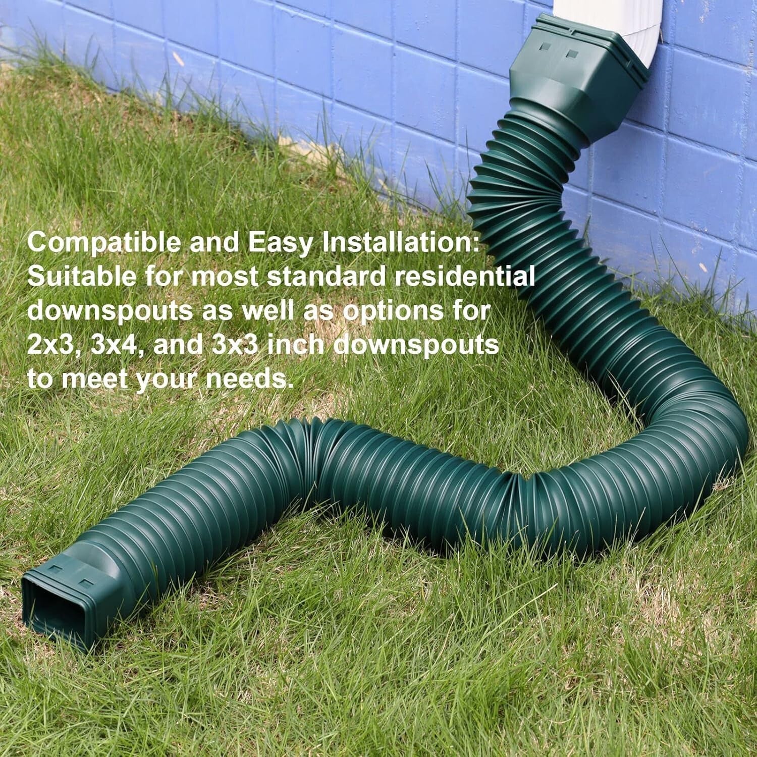 Adjustable Rain Water Downspout Extenders - Flexible, Durable & Easy to Install