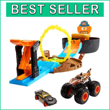 Load image into Gallery viewer, 5-in-1 Monster Trucks Tire Arena - Launcher, Stunt Flip, 2 Mini Cars Included