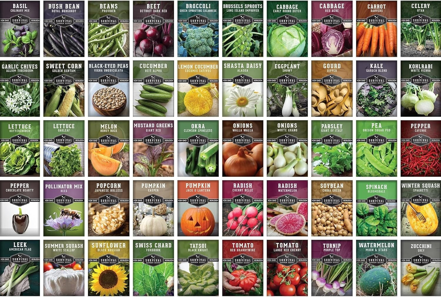 Emergency-Ready Non-GMO Seed Collection: 50 Heirloom Varieties for Home Gardens