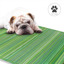 Load image into Gallery viewer, Eco-Friendly Cancun Green Outdoor Rug - Striped &amp; Stain Resistant - 4x6 ft