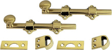 Load image into Gallery viewer, 2-Pack Solid Brass Door Bolt 6" - Durable &amp; Stylish Polished Brass Hardware