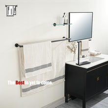Load image into Gallery viewer, Matte Black Wall-Mount Towel Holder - 39.13 Inch Spacious Design for Bath Towels