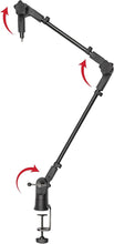 Load image into Gallery viewer, 360-Degree Rotating Boom Arm - Ideal Desk Mic Stand for Podcasts &amp; Broadcasts