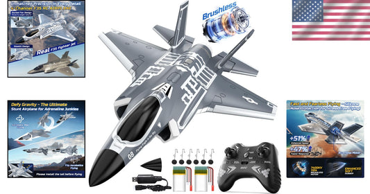 Brushless RC Airplane with Dual Takeoff Modes - 7400KV Power and 20 Min Flight