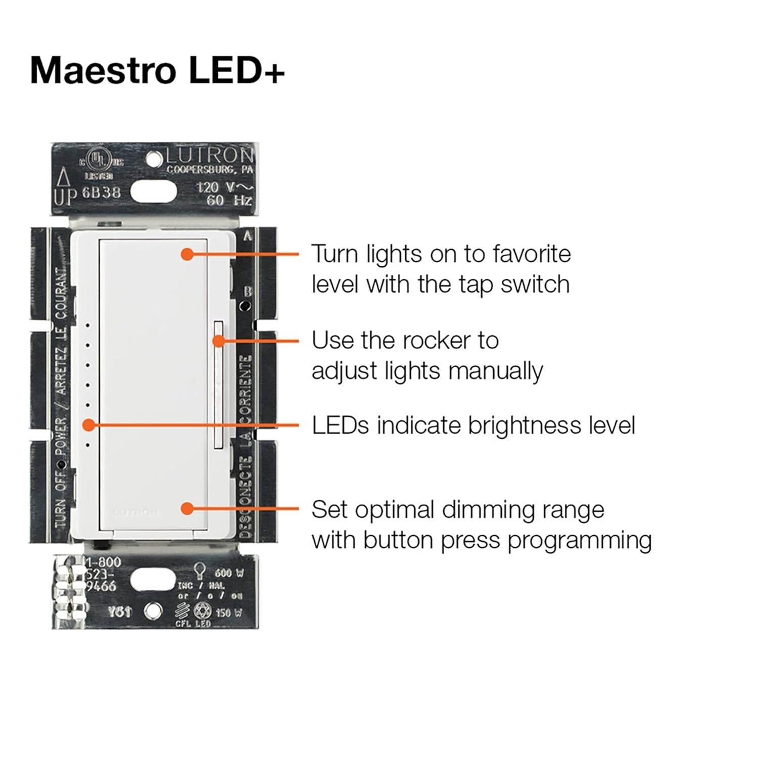 Elegant Maestro LED Dimmer Switch - Create Perfect Ambiance Anywhere, 3-Pack