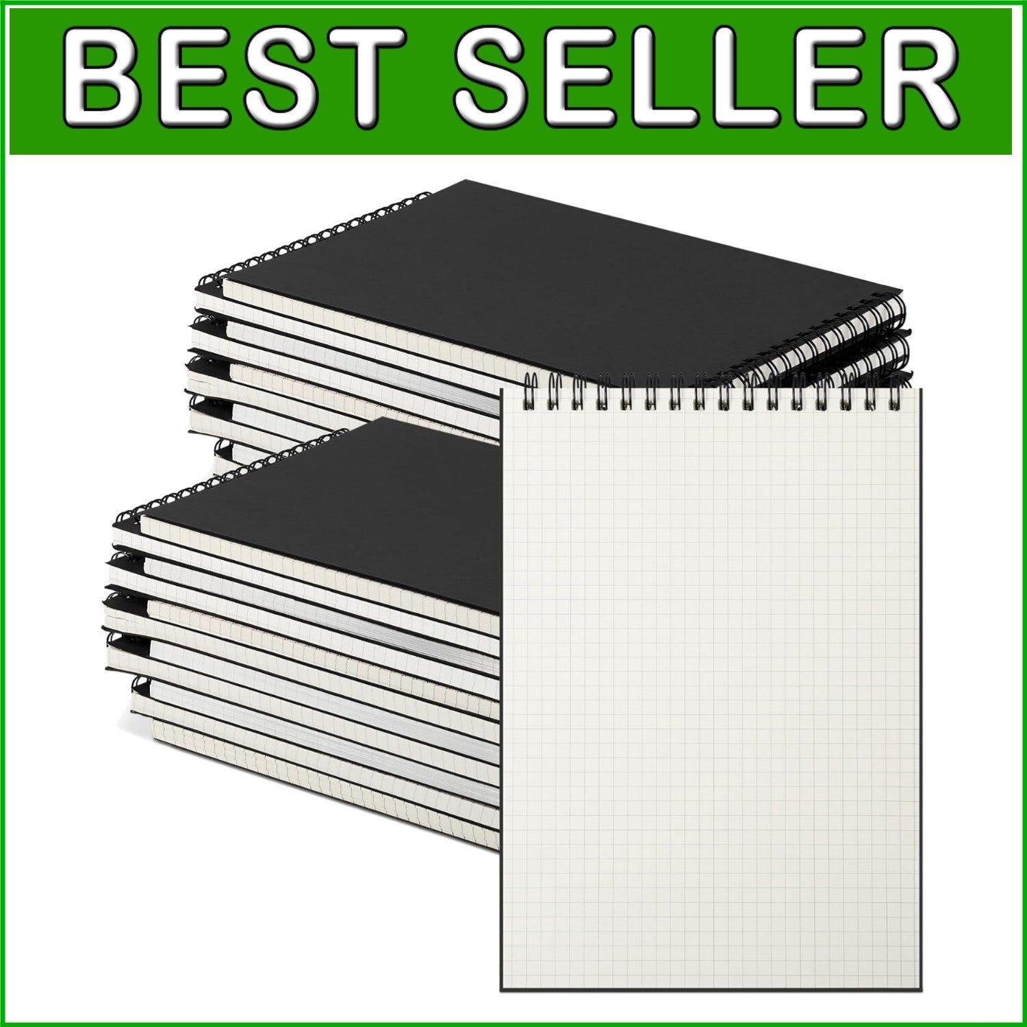 18-Pack A5 Top Wirebound Graph Paper Notebooks - Perfect for Sketching & Design