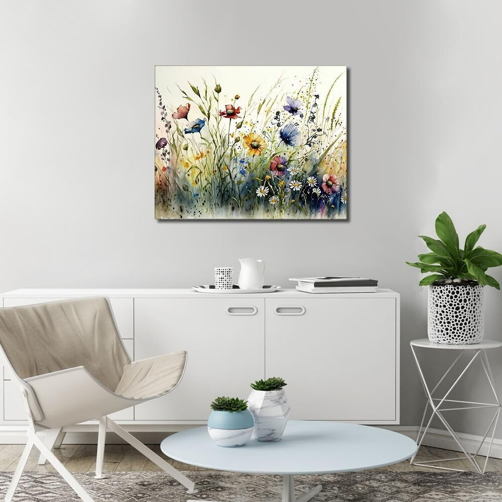 Artistic Floral Acrylic Paint by Number Kit - Perfect 16x20 Framed Gift