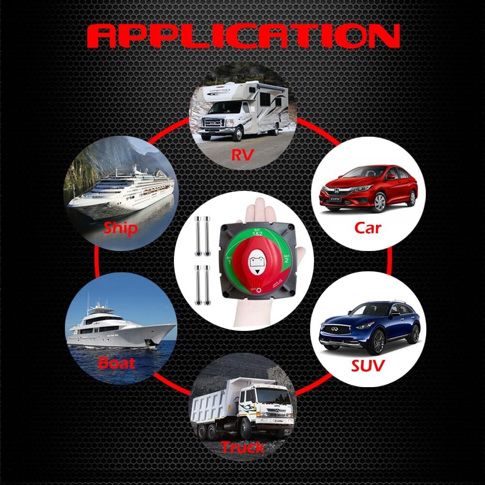 Durable 4.3" High Current Switch for 12-48V Battery Isolation - Marine & Vehicle