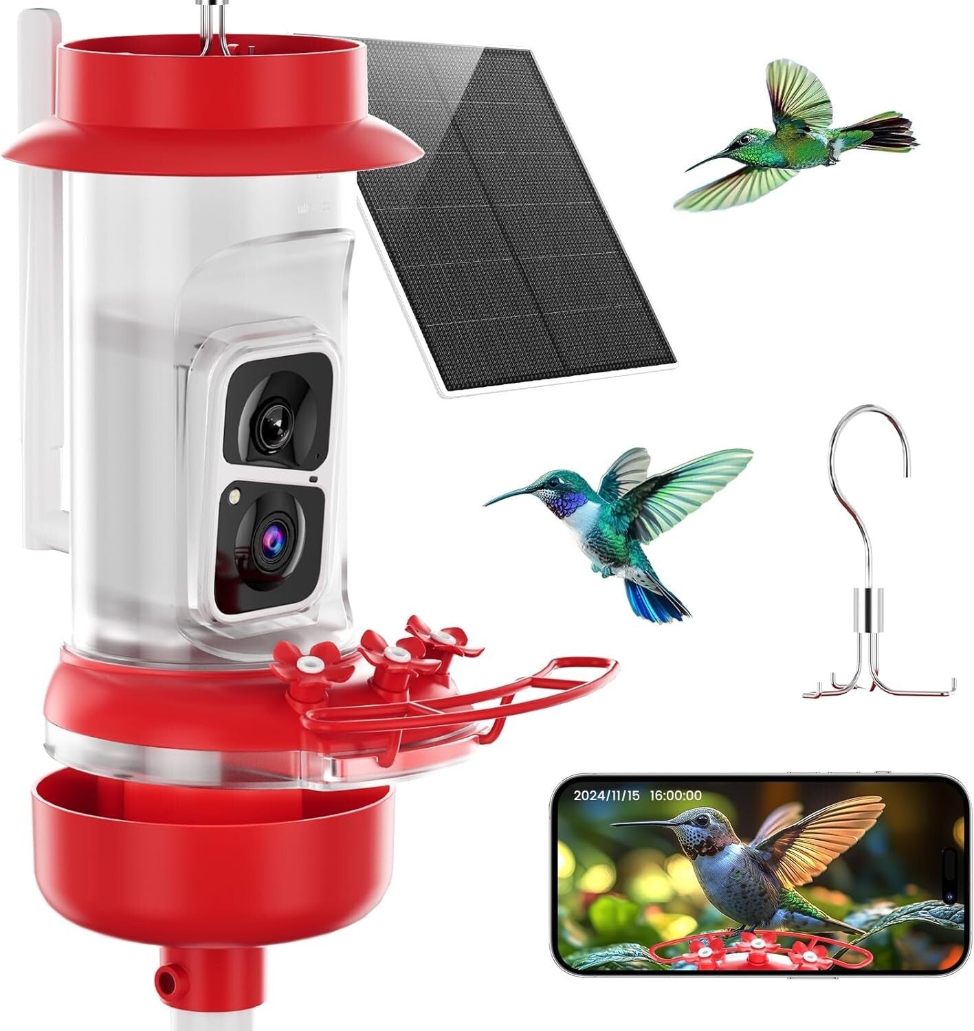 Bird Watching Camera Feeder with AI Species ID, Solar Power & Easy Clean Design