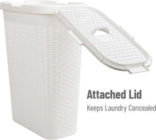 Load image into Gallery viewer, Lightweight 40L Wicker Laundry Basket Set – Space-Saving &amp; Portable Design
