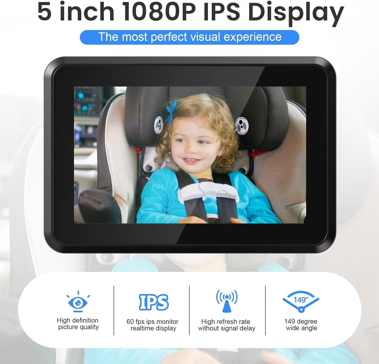 Easy Install Baby Car Camera with 1080P Display - For Safe Travels with Twins