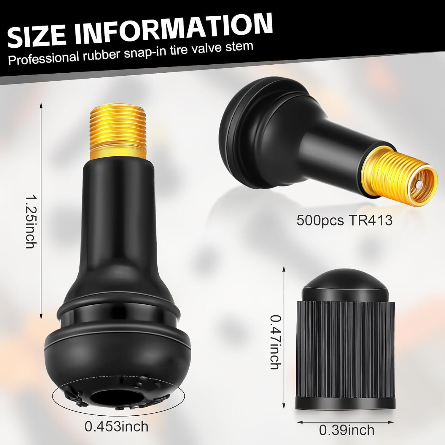 500 Ozone-Resistant Rubber Valve Stems – Perfect for Cars, Trucks & Bikes