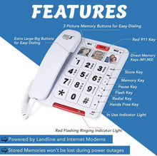 Load image into Gallery viewer, FC-2804 Big Button Phone: Amplified &amp; Easy Dial for Seniors - 3 Picture Keys