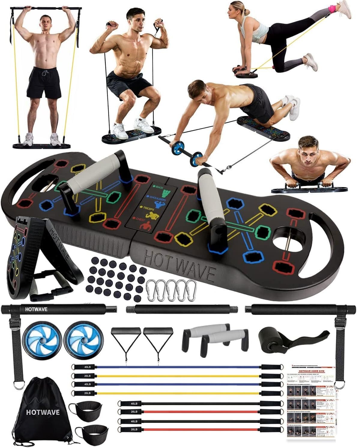 Durable Push Up Board for Muscle Training - Supports 300 lbs, Lightweight Design