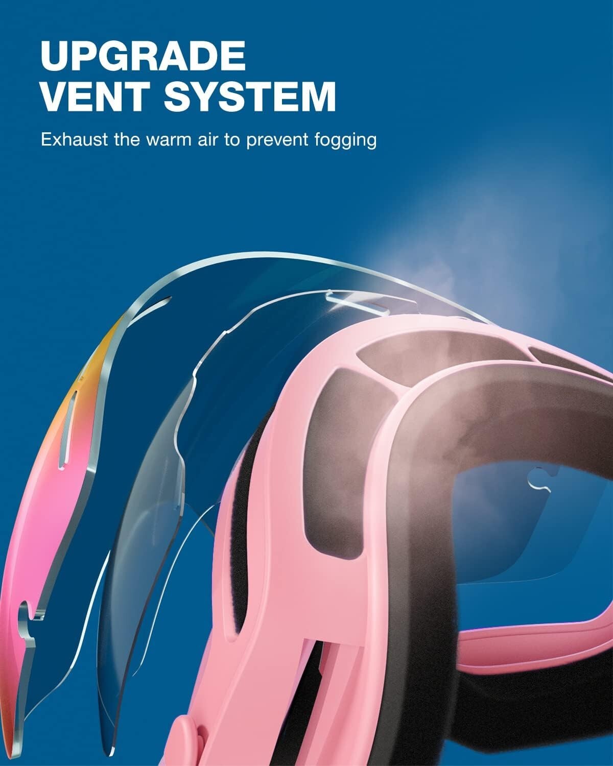 Lightweight Ski Goggles with Panoramic View - Stylish OTG Design for Snow Sports