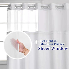 Load image into Gallery viewer, Luxury No Hook Waffle Weave Shower Curtain with Snap-In Liner for Easy Install