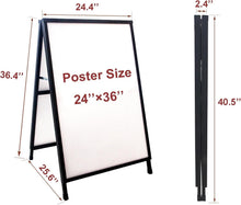 Load image into Gallery viewer, Metal Sandwich Board Sign with Anti-Glare Covers - Easy Ad Changes &amp; Durable