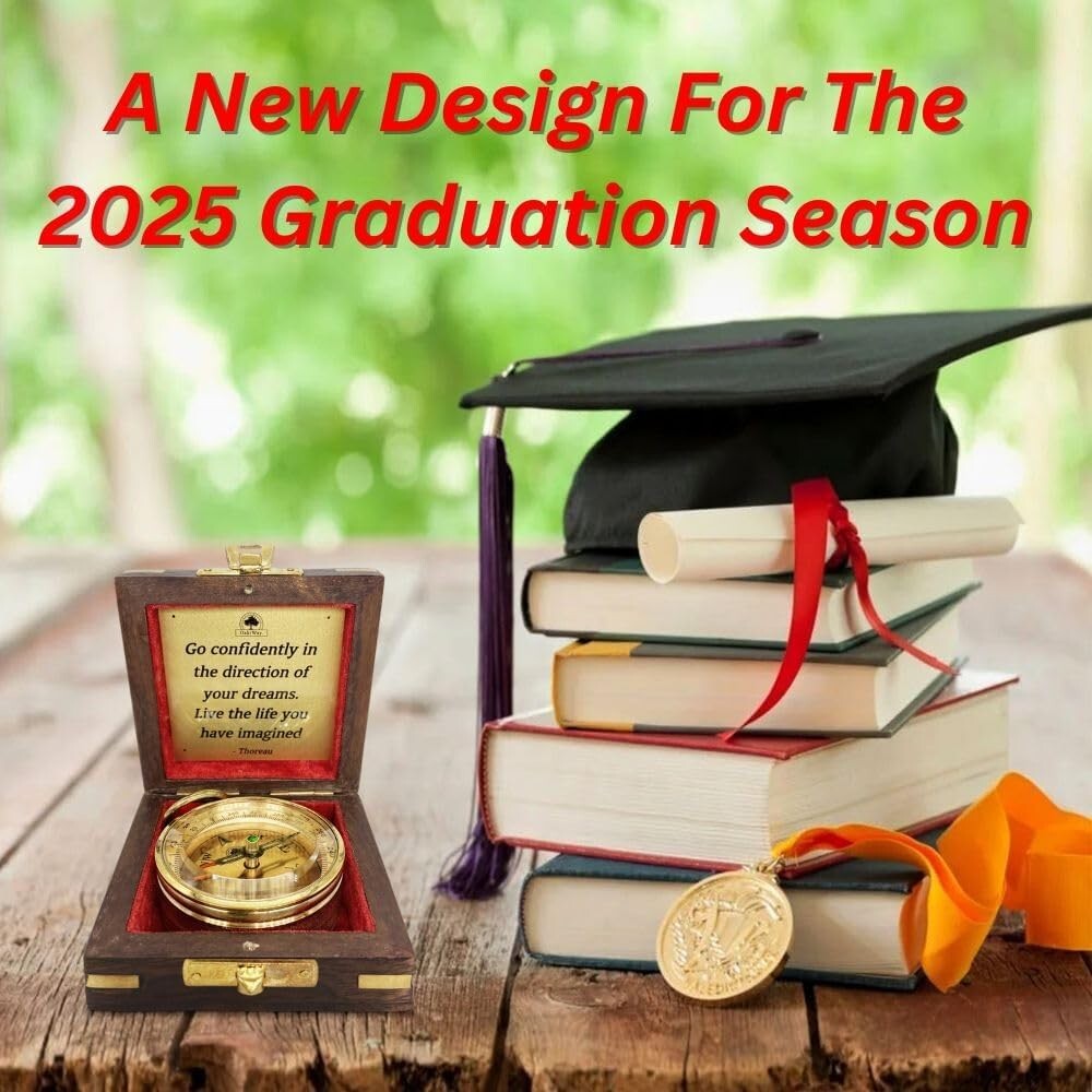 Unique Personalized Graduation Gift - Inspirational Compass with Keepsake Box