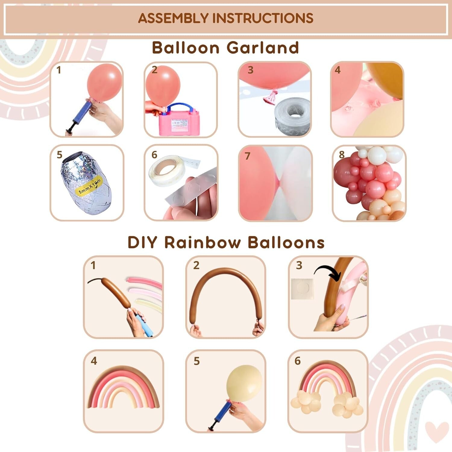 Elegant Boho Baby Shower Decorations - Complete Kit with Backdrop & Tableware