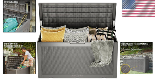 Elegant Grey 100 Gallon Waterproof Deck Box - Stylish Outdoor Storage Solutions