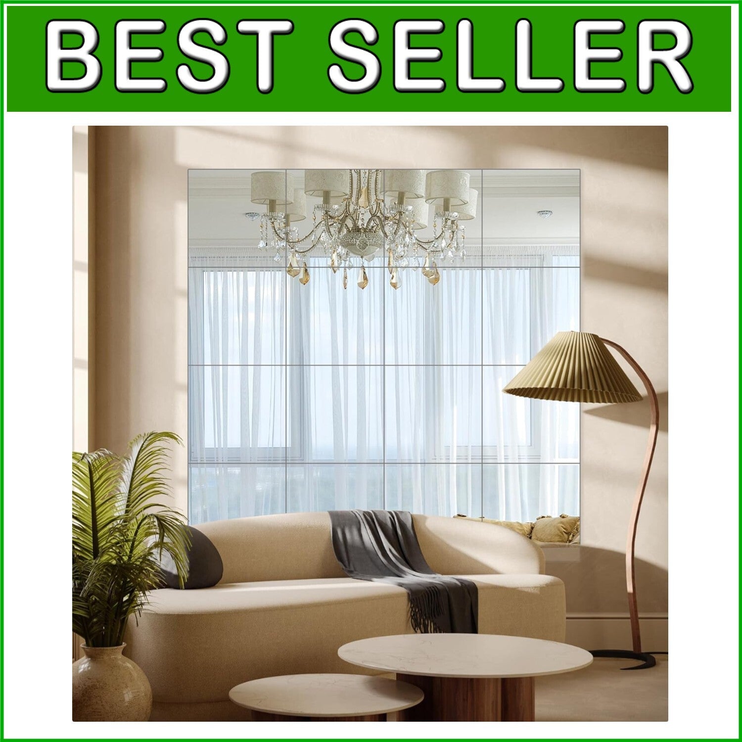 Frameless Mirror Tiles 12"x12" Set - Enhance Your Home Gym & Bedroom Elegance