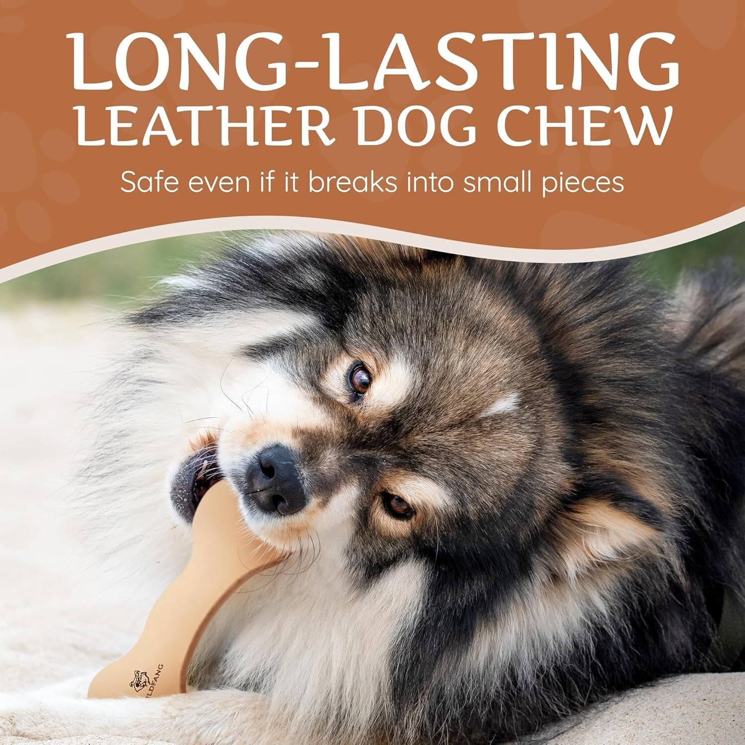 Durable Chew Sticks - Ethical Leather Dog Bones for Healthy Teeth - 3 Count