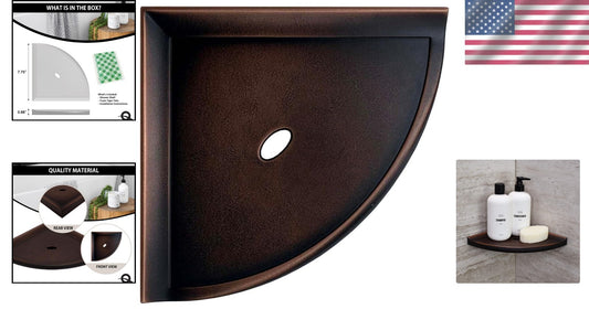 8" Corner Shower Shelf - Retro Fit Wall-Mounted Organizer in Oil Rubbed Bronze