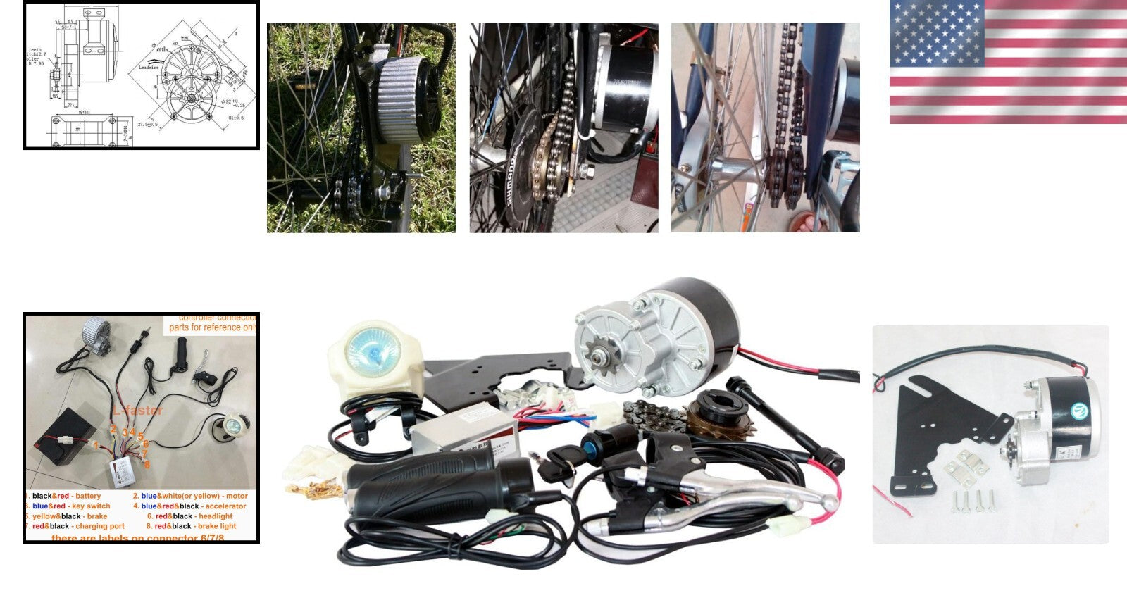 Complete 250W DC Motor Kit for 24V/36V E-Bike Conversion - Performance Upgraded