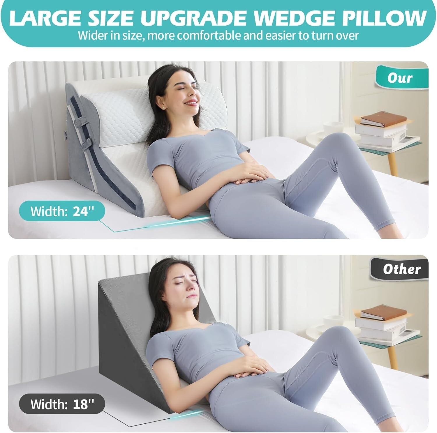 Ergonomic 3-Piece Wedge Pillow Set – Ideal for Sleep, Recovery & Relaxation