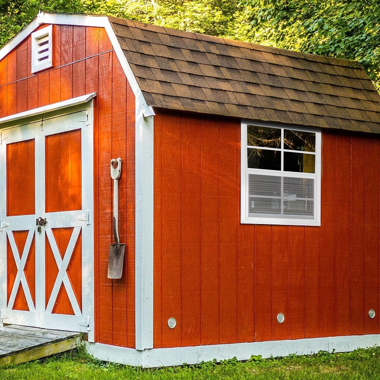 Versatile 24'' x 27'' Flush Mount Shed Windows with Easy Install Screws - 2 Pack