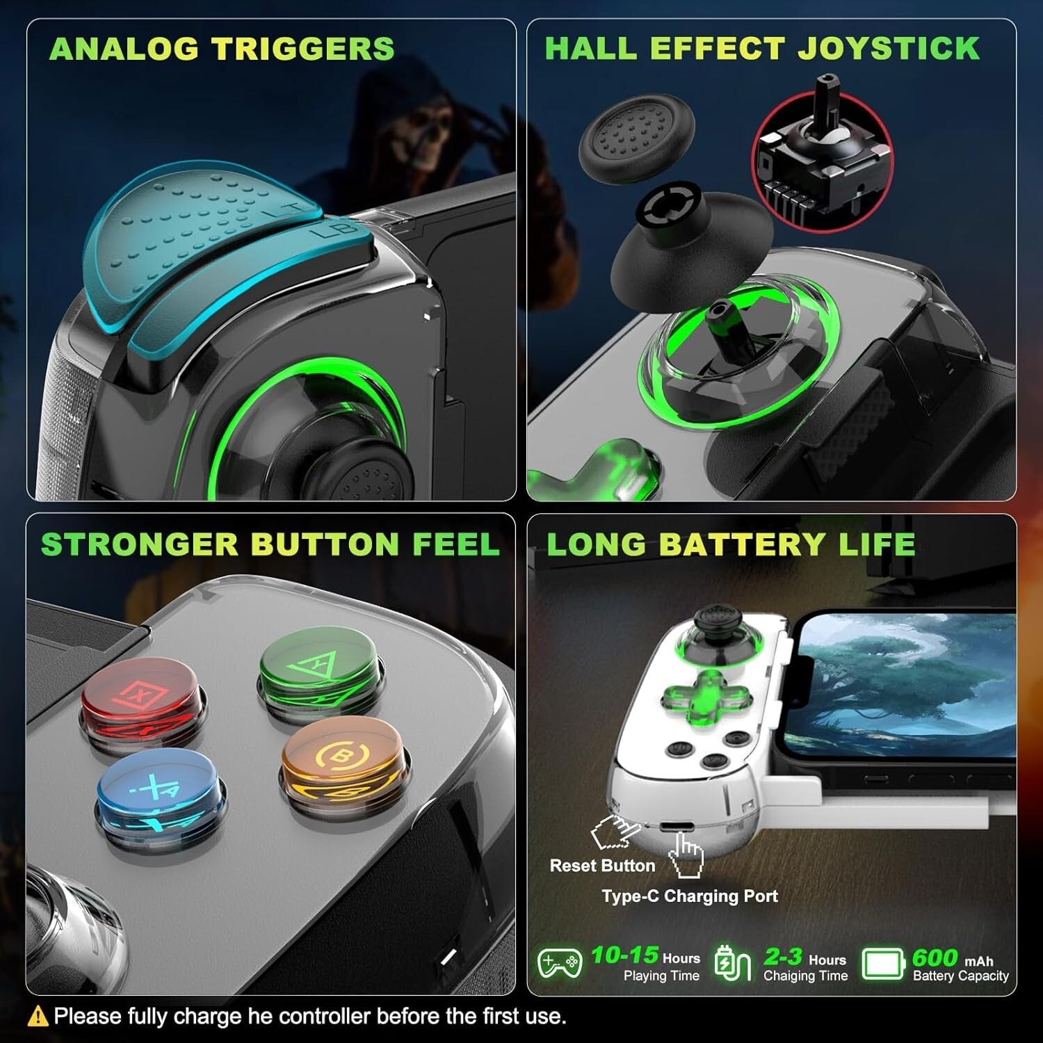 Turbo & 6-Axis Gyro Mobile Gaming Controller for Seamless Streaming Experience