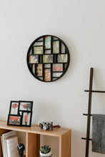 Load image into Gallery viewer, Gallery-Style Black Collage Frame Holds 9 Photos, 22-Inch Round Decor